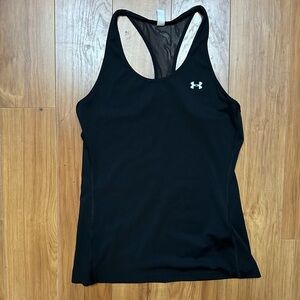 NWOT Under Armour Black Fitted Racerback Tank Top Heat Gear